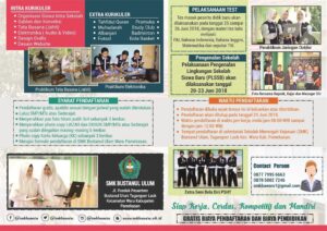 Brosur SMK Bustanul Ulum 2018-2019 Hai adik-adik, kakak membawa kabar gembira nih buat adik-adik di tingkat SMP/MTs dan yang sederajat. SMK Bustanul Ulum sudah membuka pendaftaran peserta didik baru loh, di SMK Bustanul Ulum ada 2 jurusan: Teknik Komputer dan Jaringan (TKJ) dan Teknik Sepeda Motro (TSM)